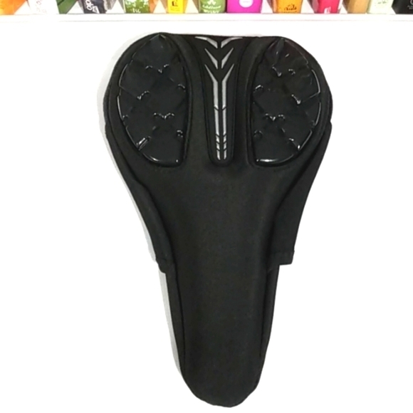 BLACK GEL CUSHIONED BICYCLE SEAT COVER BIKE SEAT COVER NWT - Picture 7 of 7